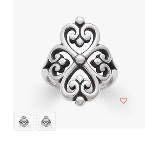 James Avery Silver Heart Scroll Ring
